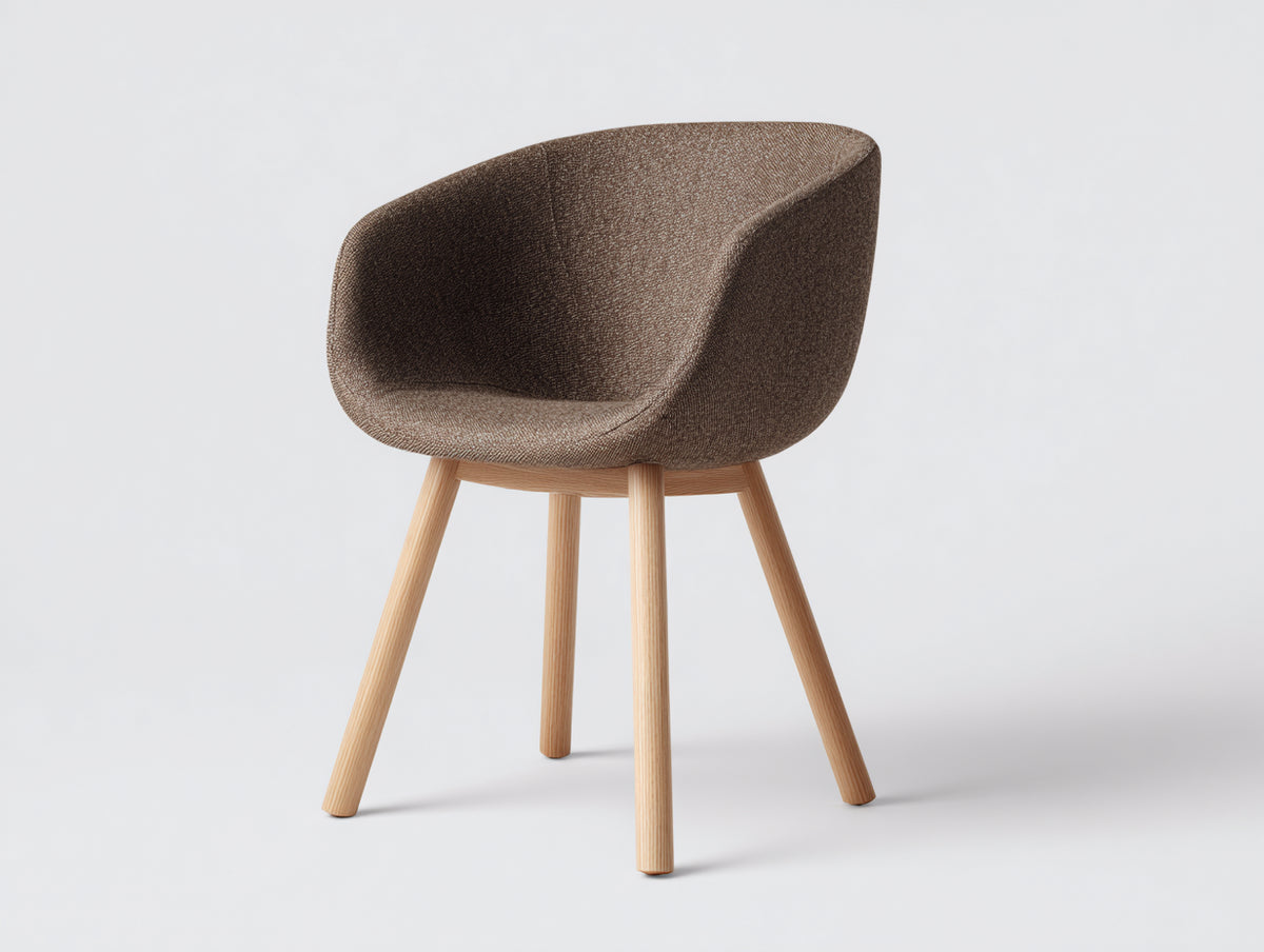 Chaise de salle à manger-Tissu-Bois-68 x 62 x 78 cm-Brun-Bois clair-Style contemporain