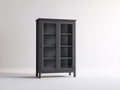 Vitrine - Bois-Verre - 90 x 40 x 180 cm - Gris anthracite - Style contemporain