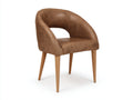 Chaise de salle à manger-Similicuir-Bois-64 x 60 x 79 cm-Brun-Style contemporain