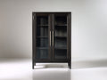 Vitrine - Bois-Verre - 90 x 42 x 175 cm - Noir - Style moderne