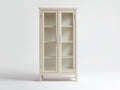 Vitrine - Bois-Verre - 90 x 40 x 180 cm - Beige clair - Style contemporain