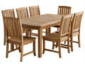 Salon de jardin repas - Bois - 190x100x76 cm - Bois naturel - Style rustique à lattes