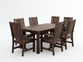 Salon de jardin repas - Bois - 180x90x75 cm - Brun foncé - Style rustique pour repas extérieur