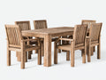 Salon de jardin repas - Bois - 190x95x76 cm - Bois naturel - Style rustique