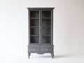 Vitrine - Bois-Verre - 95 x 42 x 190 cm - Gris ardoise - Style classique français