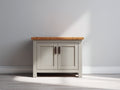 Buffet - Bois-Métal - 100 x 40 x 85 cm - Blanc-Bois naturel - Style campagne