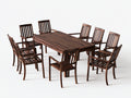 Salon de jardin repas - Bois - 220x100x75 cm - Brun foncé - Style rustique pour repas extérieur