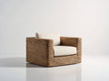 Fauteuil de jardin - Rotin tressé-tissu - 94 x 86 x 76 cm - Naturel-Crème - Style contemporain