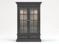 Vitrine - Bois-Verre - 115 x 45 x 200 cm - Gris anthracite - Style classique