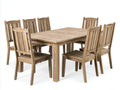 Salon de jardin repas - Bois - 190x95x76 cm - Bois naturel - Style rustique à lattes
