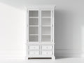 Vitrine - Bois-Verre - 120 x 45 x 200 cm - Blanc - Style classique contemporain